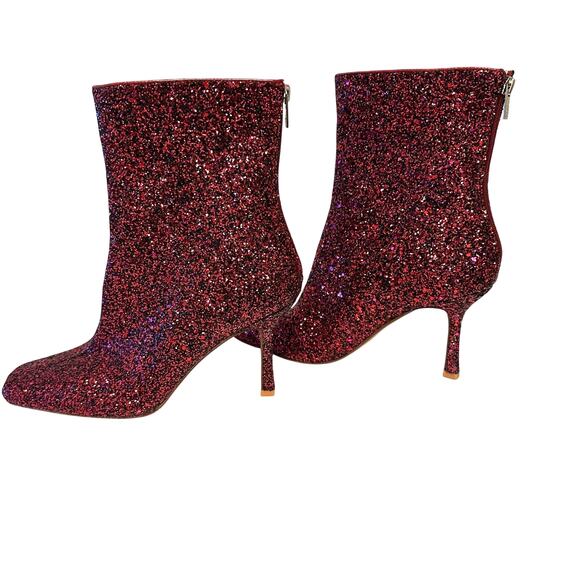 NY & Company Ankle Logan Bootie Pink Glitter Pointed Toe Stiletto Heel Sz 10 Y2K - Picture 11 of 13